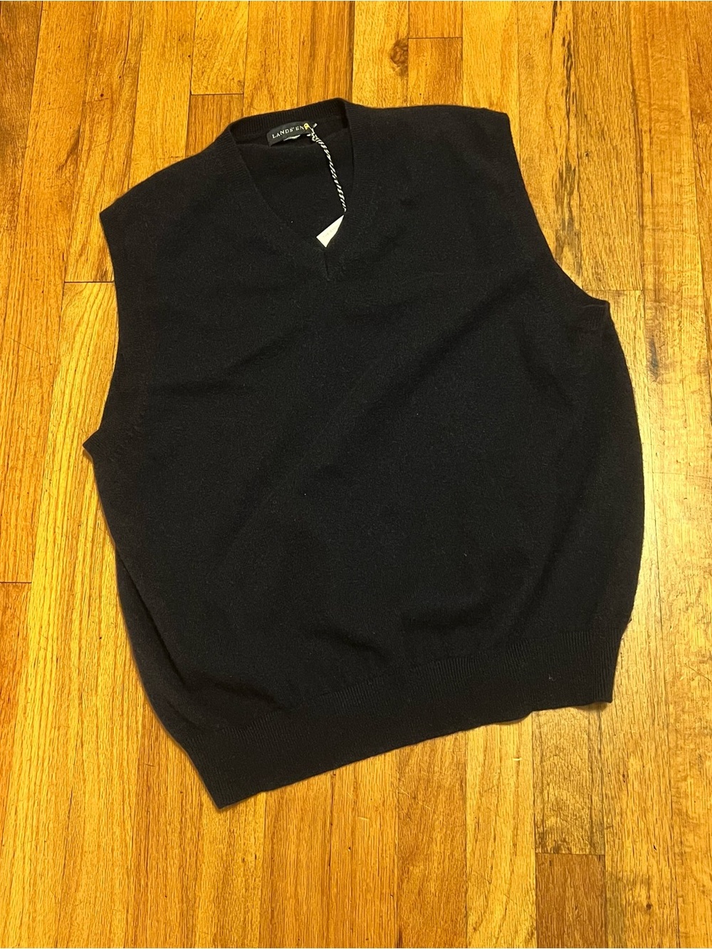 Lands' End Men's Navy V-Neck Sweater Vest